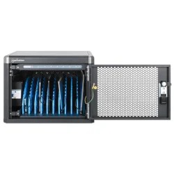 Ladestation med l�s til 10 enheder USB-C ladeskab til Smartphone Tablets iPad b�rbar pc op til 14" 