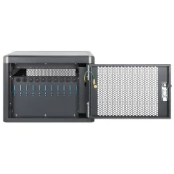 Ladestation med l�s til 10 enheder USB-C ladeskab til Smartphone Tablets iPad b�rbar pc op til 14" 