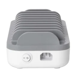 Ladestation USB ladestand 10 enheder USB-C 200W opladningsstation gr�/hvid
