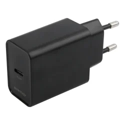 Oplader strmadapter til vgkontakt inkl. 1m kabel vlg sort eller hvid USB-C til USB-C