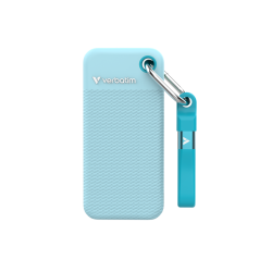 Verbatim Pocket SSD 2TB eksternt harddisk USB-C med kabel og 2 cover flere farver 