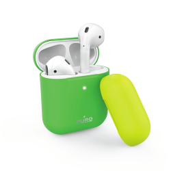 Silikonecase beskyttelse og opladningsske til AirPods Icon Fluo flere farver