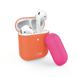 Silikonecase beskyttelse og opladningsske til AirPods Icon Fluo flere farver
