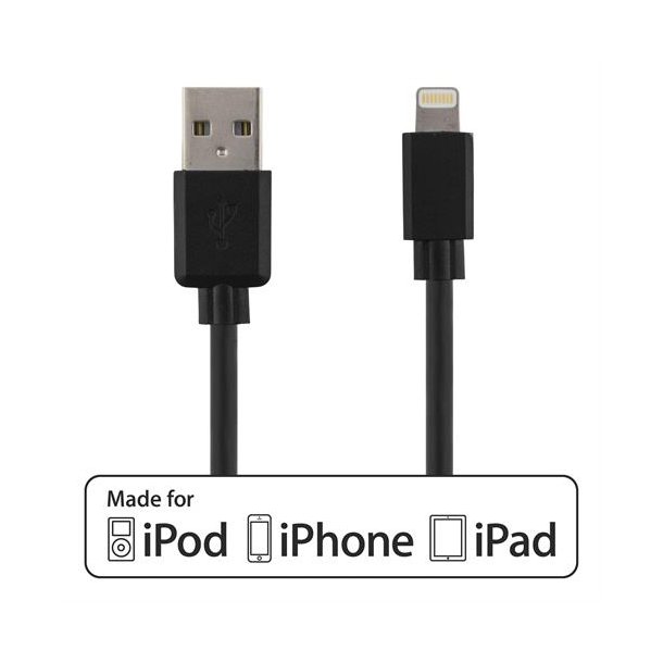 Kabel USB-A til Lightning passer til iPad iPhone vlg flere