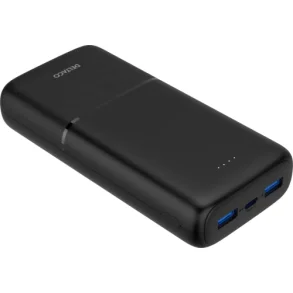 Powerbank hurtig opladning 20W 3 porte 2x USB-A 18W 1x USB-C transportabel batteri sort