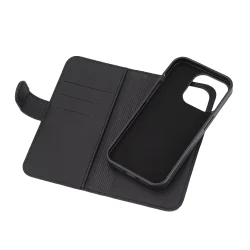 Cover og Pung 2-i-1 til iPhone 15 Pro aftageligt magnetisk cover sort