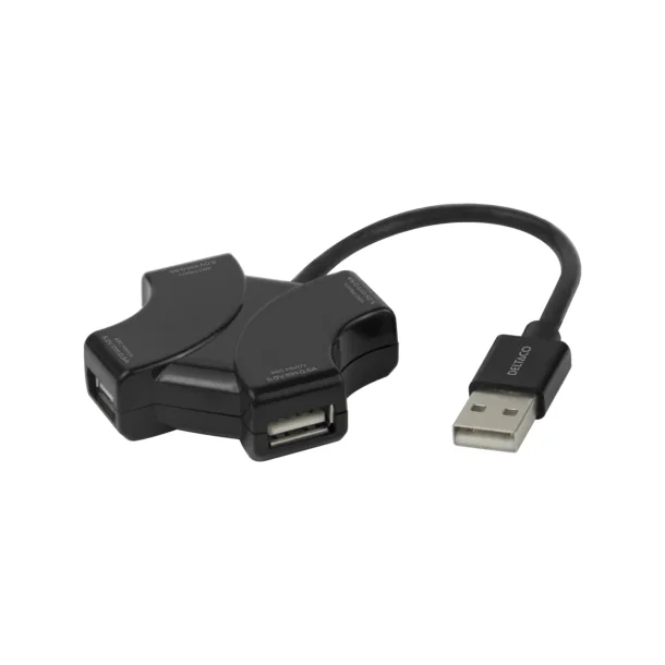 USB Mini Hub overfrsel 480Mbps opladerkit Vlg 4 x USB-A eller 7 x USB-A Sort 