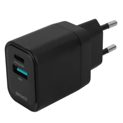 Oplader strmadapter til vg 1 x USB-A 1 X USB-C wall charger Vlg sort eller hvid 