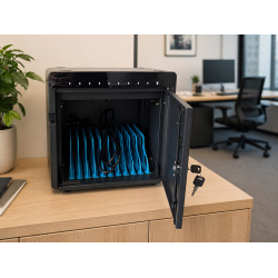 Ladestation Ladeskab USB-C til Smartphone Tablets til 10 enheder  