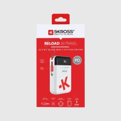 Powerbank 20W genopladeligt batteri 2-i-en USB-C brerem hvid travel festival prepper