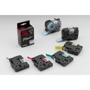 Brother Hvid tekst p Bl tape