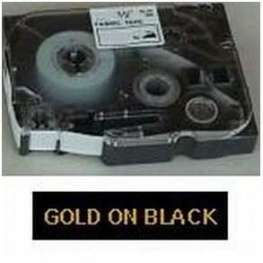 Brother TZ tape guld tekst p sort tape