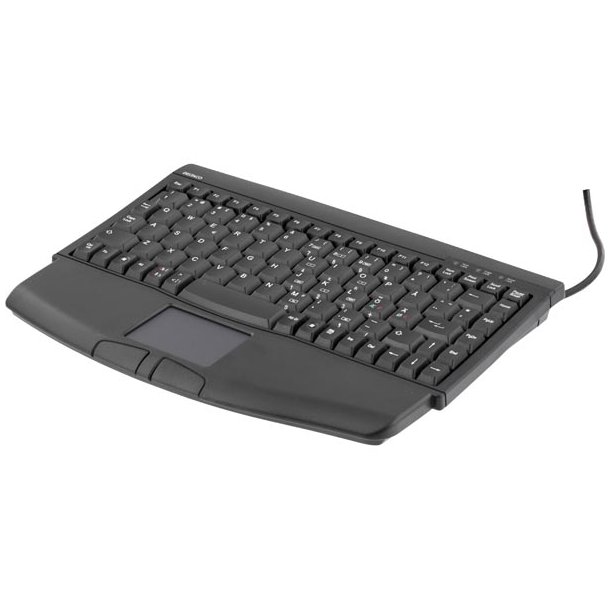 Tastatur mini med TouchPad sort USB kabel Nordisk 
