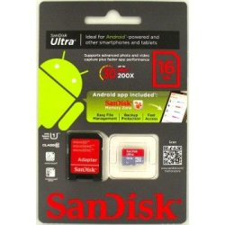 SanDisk MicroSDHC Ultra 16GB inkl adapter 