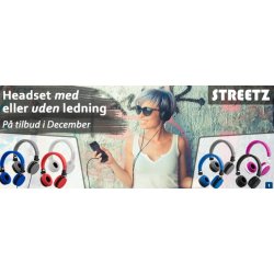 STREETZ hovedtelefoner med mikrofon foldbare