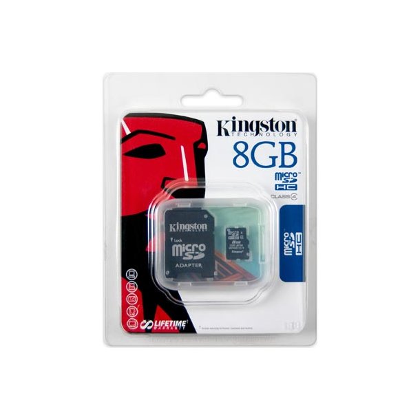 Kingston memorykort, microSDHC, 8GB 16GB 32GB