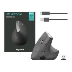 Logitech MX Vertical Optisk Trdls Kabling Sort