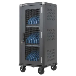 Ladestation ladeskab Charging Cart med l�s til 30 USB-C enheder tablet b�rbar Cromebook op til 14!