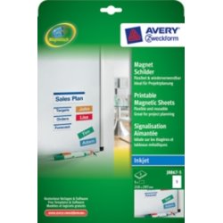 Skilt magnetisk klbende etiketter Avery 210 x 297 mm A4