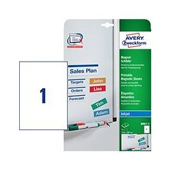 Skilt magnetisk klbende etiketter Avery 210 x 297 mm A4