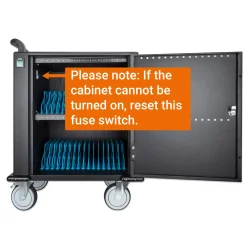 Ladestation USB-C ladeskab med ls til 32 Tablets iPad Notebook enheder - op til 14" 