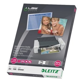 Leitz lamineringslomme hjhastighed glans 125my A4