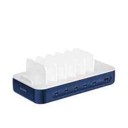 Ladestation Charging station Team 100W 1xUSB-A og 5XUSB-C inkl. kabler flere farver