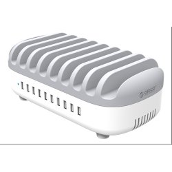 Ladestation med stand 10 x USB-A 120W opladningsstation fan cooling 