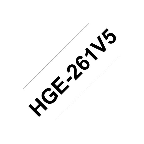 Brother HGE-261V5 lamineret tape 36mm sort tekst p hvid (5 stk.) 