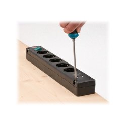 Strmskinne Stikdse elspareskinne med afbryder stikforbindelser 2 x USB og 5 x strm - 3 m ledning