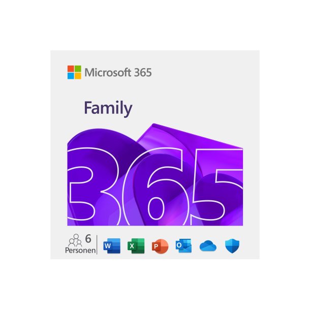 Microsoft 365 Family Kb forny til Win Mac 6 brugere 1 r abo.