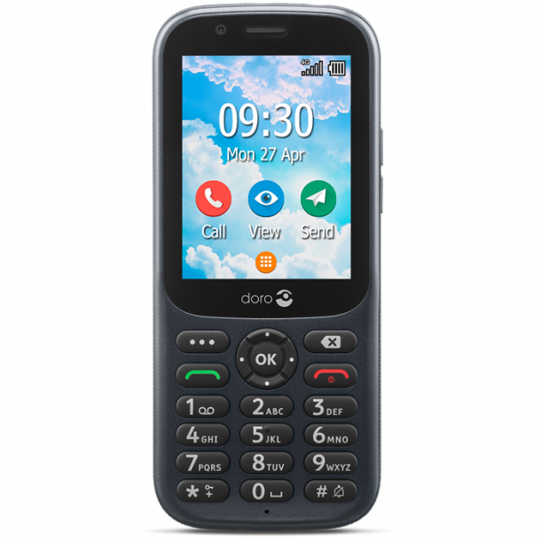 Doro 731X 4G telefon til aktiv livsstil og hndvrkeren IP-54 GrSort