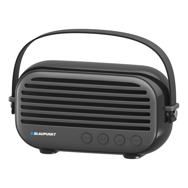 Blaupunkt radio FM Bluetooth Hjttaler m/hank (10W ) lkker retro design Sort turkis