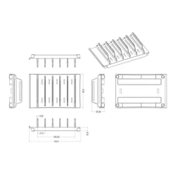 Universal holder Device Stand til 6 tablet eller smartphone sort el. Hvid