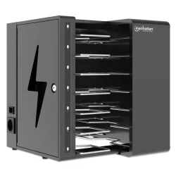 Ladestation med l�s til 7 USB -C enheder ladeskab til Laptops tablet ipads Mackbooks Chromebook og andre enheder op til 16"