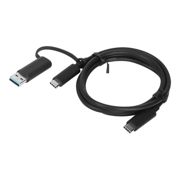 Lenovo Original Kabel hybrid USB-C med USB-A dongle til USB-C 1m sort