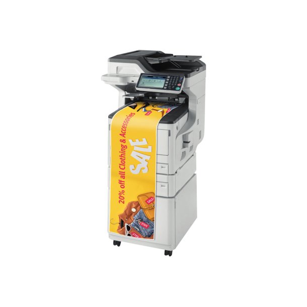 Farve laserprinter OKI MC853dnct MFP A6 A4  A3 Banner Cabinet ekstra papirbakke.