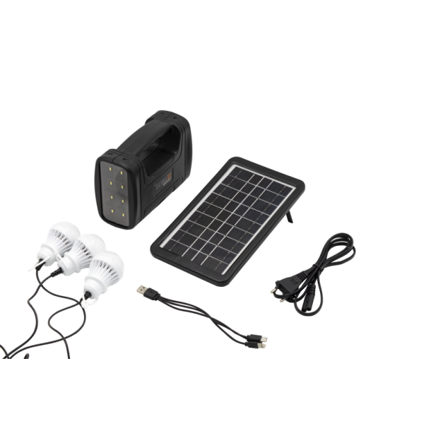 Solpanel solcelle 3W Solar Power Station Set med LED pre usb powerstation 