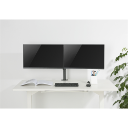 Office Skrmbeslag bordbeslag tiltbar drejbar roterbar 2 skrme 13"-27" sort 