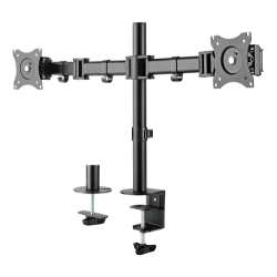 Office Skrmbeslag bordbeslag tiltbar drejbar roterbar 2 skrme 13"-27" sort 