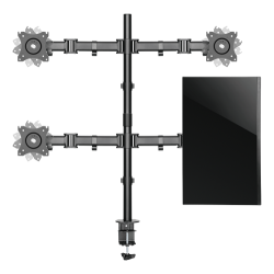 Office Skrmbeslag bordbeslag tiltbar drejbar roterbar 4 skrme 13"-27" sort 