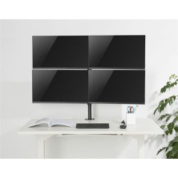 Office Skrmbeslag bordbeslag tiltbar drejbar roterbar 4 skrme 13"-27" sort 