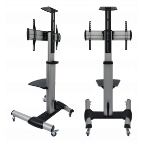 Gulvstativ justerbar med hjul og hylde til TV monitor 37-70 