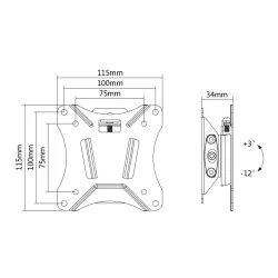 Vgbeslag skrmbeslag Compact Slim vgbeslag med tilt 13-27 " til fladskrm 25 kg sort 