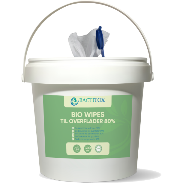 Bactitox Bio Wipes til overfladedesinfektion 80% til it udstyr (300 stk/sp