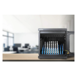 Ladestation med ls 10 enheder AC ladeskab til Smartphone Tablets iPad brbar pc op til 15,6" 