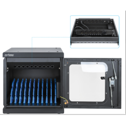 Ladestation med ls 10 enheder AC ladeskab til Smartphone Tablets iPad brbar pc op til 15,6" 