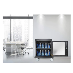 Ladestation Ladeskab med ls hjul AC (USB) 32 port til Smartphone Tablets iPad brbar pc - 15,6" 