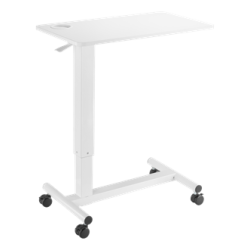 OFFICE Sidebord mobilt med hjul gasfjeder justerbar 712-1062 mm hvid 