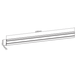 OFFICE rillepanel Aluminium til skrivebord, 110 cm, hvid 